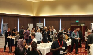 Delegates browse a lively exhibition