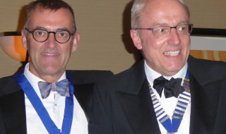 Dr Peter Sanders (left) with former president Dr Paul Baines (right)