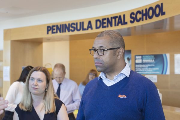 James Cleverley MP at the Peninsula Dental School at the University of Plymouth