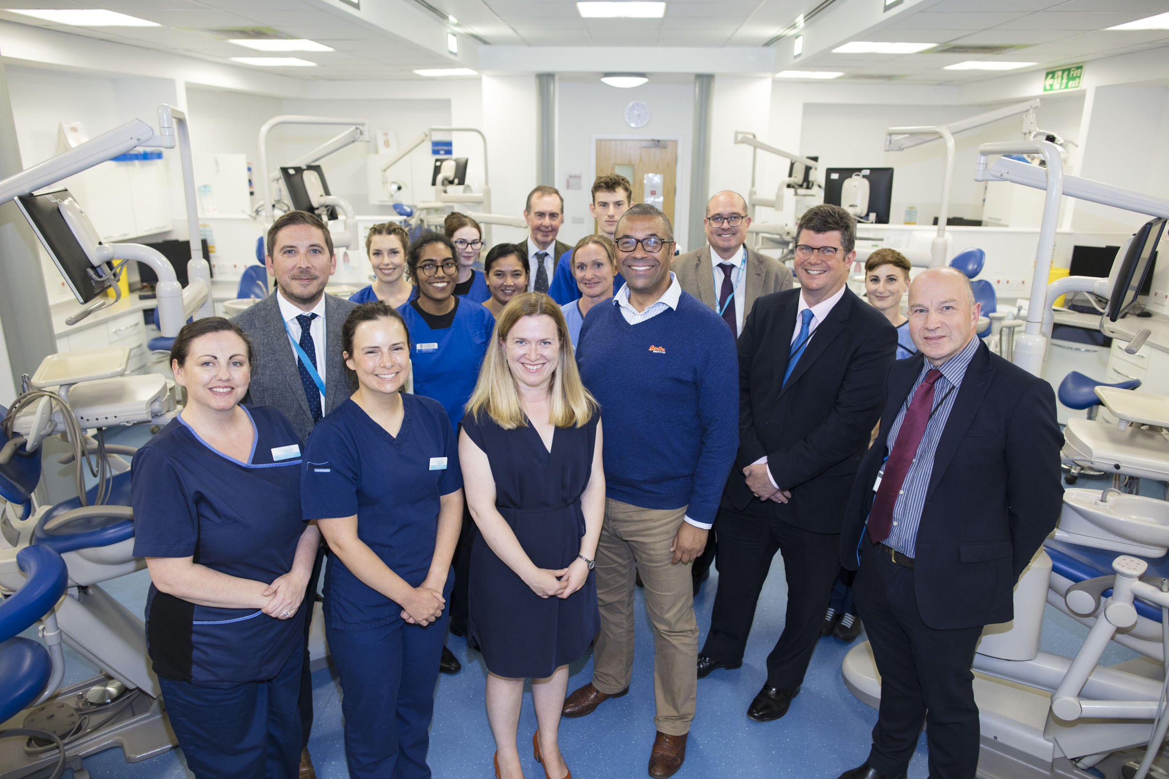 MP James Cleverley at the University of Plymouth dental school