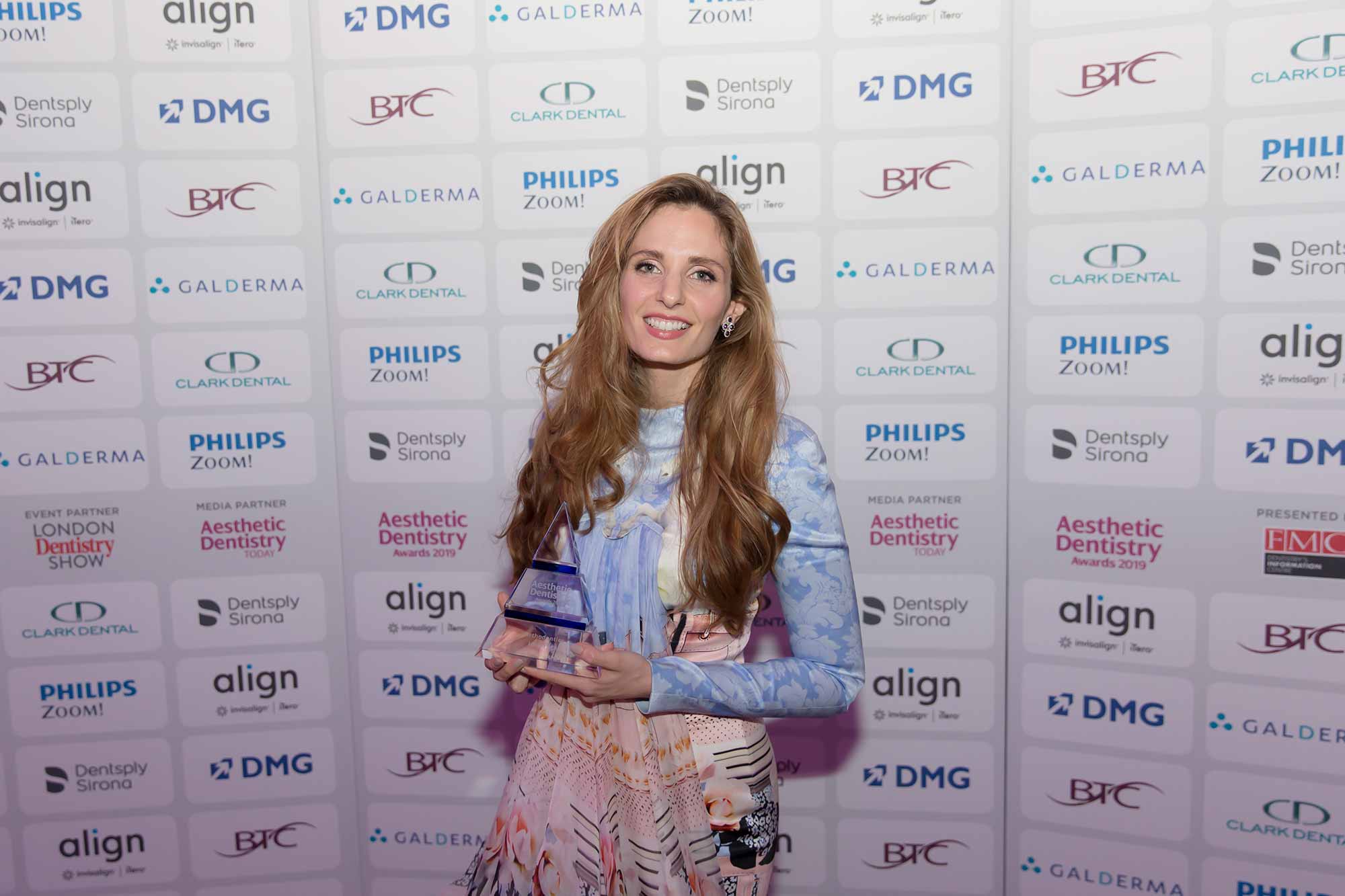melina paschali at the aesthetic dentistry awards