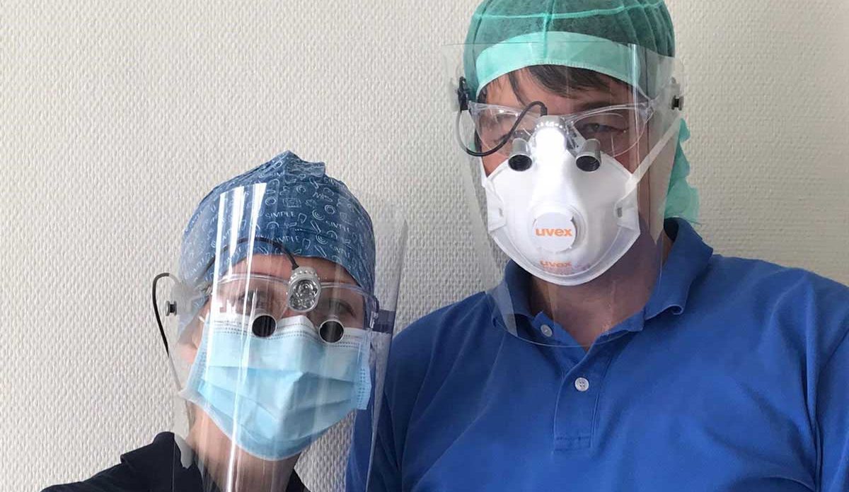 dentists wearing Protect-shield