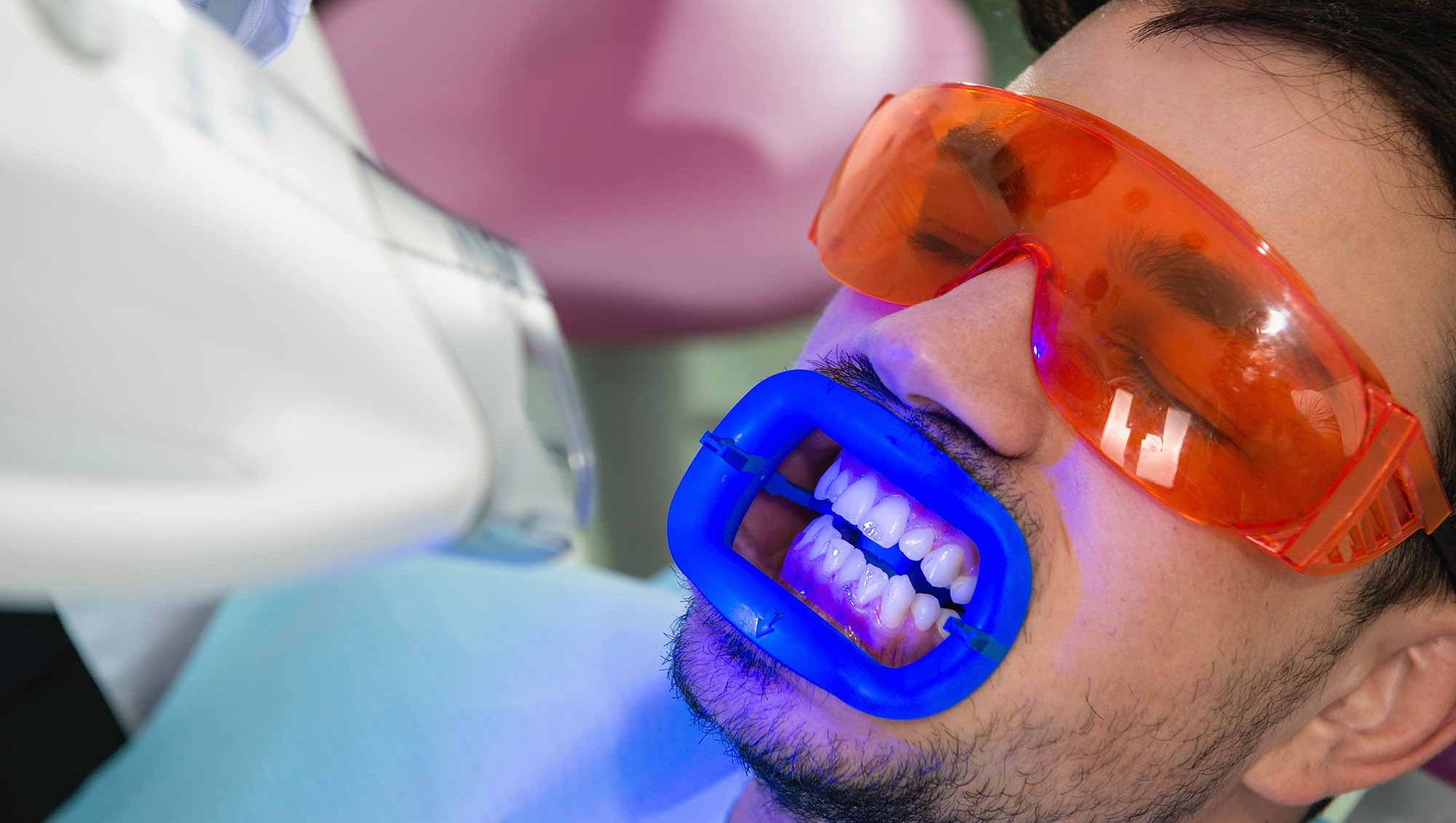 undergoing teeth whitening
