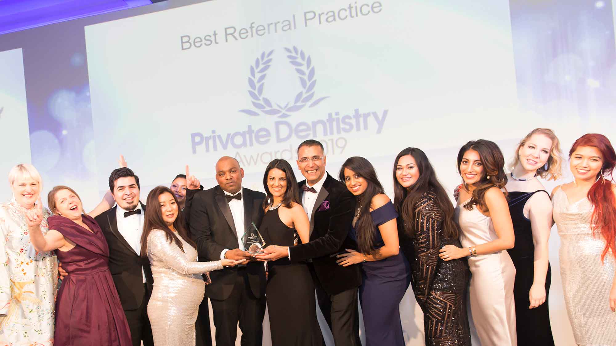 Multiple award winners Angela Auluck and Dev Patel, of The Dental Rooms