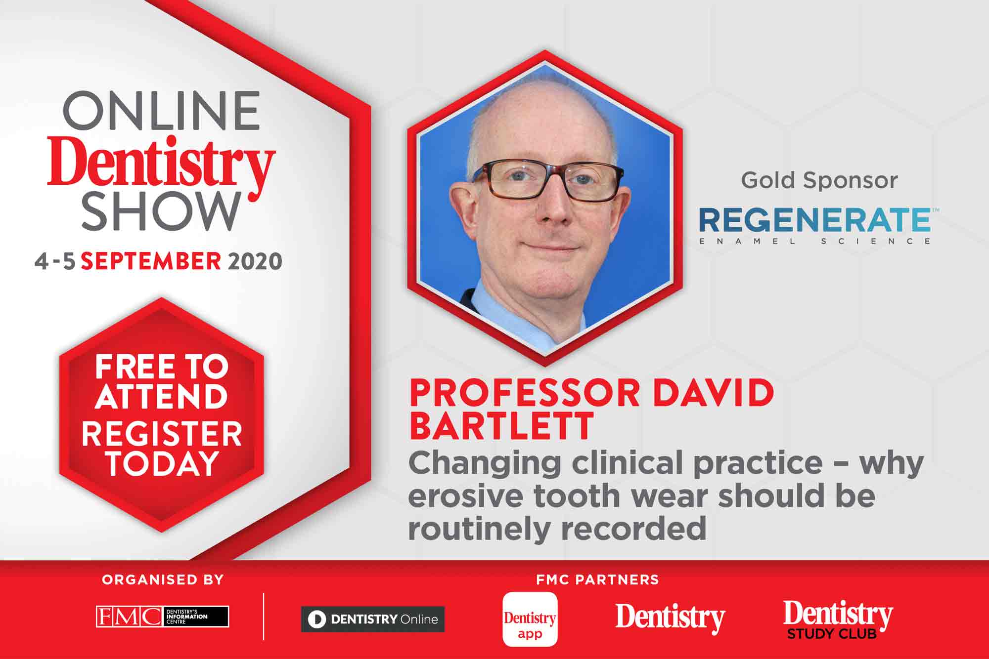 The Online Dentistry Show is hosting the first virtual exhibition in UK dentistry with support from gold sponsors, Regenerate, and speaker David Bartlett